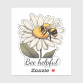Bijen Behulpzaam Sweet Bumblebee op Daisy Waterdic Sticker (Vel)