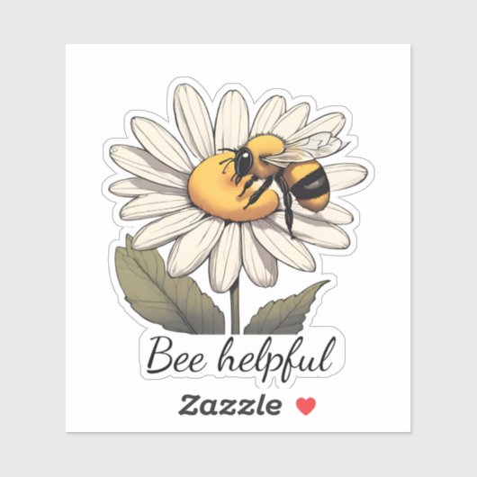 Bijen Behulpzaam Sweet Bumblebee op Daisy Waterdic Sticker (Vel)