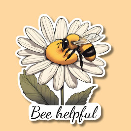 Bijen Behulpzaam Sweet Bumblebee op Daisy Waterdic Sticker