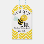 Bijen Beste Docent Gift Labels – Bumblebee Chevron Cadeaulabel (Voorkant)
