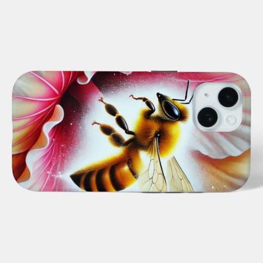 Bijen bestuiven een bloeiende hibiscusbloem Case-Mate iPhone case (Achterkant (horizontaal))