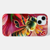 Bijen bestuiven een levendige hibiscusbloem Case-Mate iPhone case (Achterkant (horizontaal))