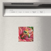 Bijen bestuiven een levendige hibiscusbloem magneet (Insitu (Vaatwasser))