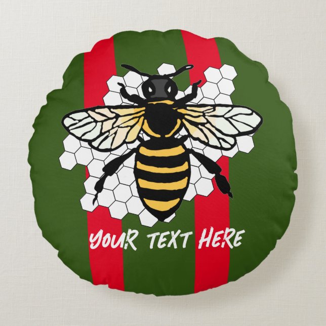 bijen bewerkbaar rond kussen (Voorkant)