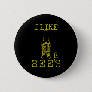 Bijen & Bier - Grappige Quote Imker Cadeau Ronde Button 5,7 Cm