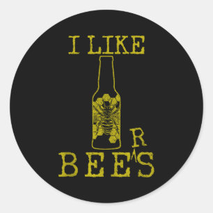 Bijen & Bier - Grappige Quote Imker Imker Cadeau Ronde Sticker