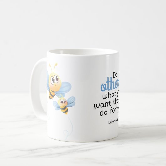 Bijen Bijbel kinder mok (Voorkant links)