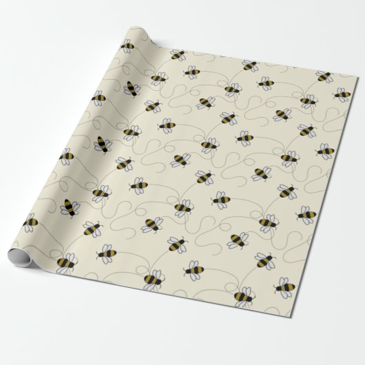 Bijen Bijen Bijen Cadeaupapier (Uitgerold)
