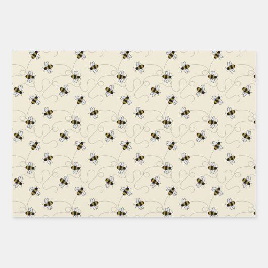 Bijen Bijen Bijen Inpakpapier Vel (Voorkant 3)