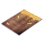 Bijen blij bijtende bijen bruine schuur notitieboek (Linkerzijde)