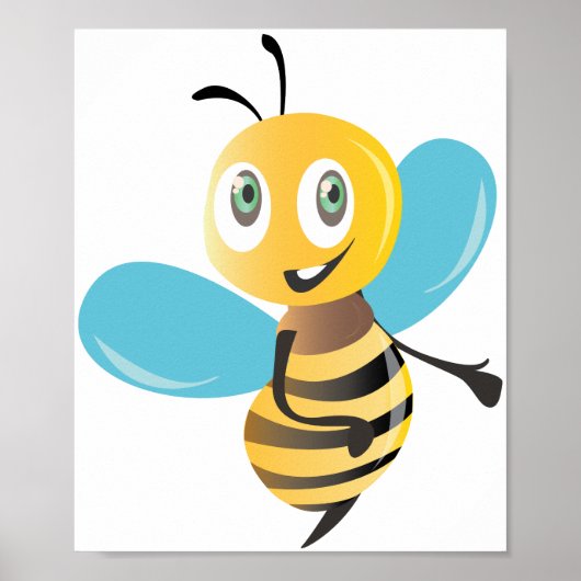 bijen blij met vrolijke hommel cartoon poster (Voorkant)