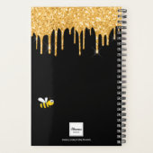 Bijen blij zwarte hommel bijen glitter monogram 20 planner (Achterkant)