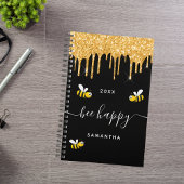 Bijen blij zwarte hommel bijen glitter monogram 20 planner