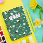 Bijen & Bloem Patroon Jaar en Naam Groen Planner