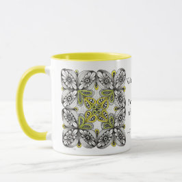 Bijen & Bloemen Abstract Handgetekende Doodle Mok
