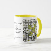 Bijen & Bloemen Abstract Handgetekende Doodle Mok (Voorkant rechts)