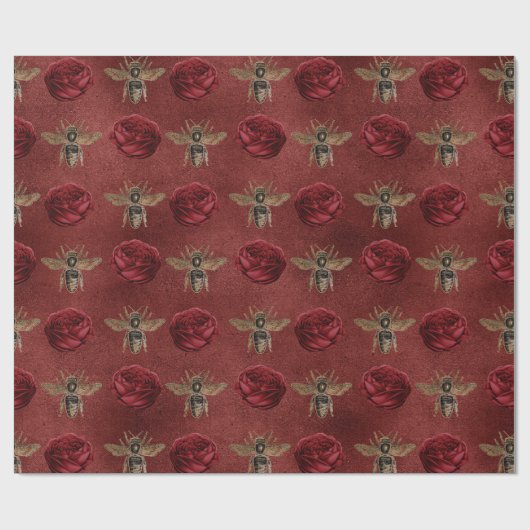  Bijen Bloemen Elegant Cadeau Cadeaupapier (Vlak)