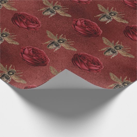  Bijen Bloemen Elegant Cadeau Cadeaupapier (Hoek)