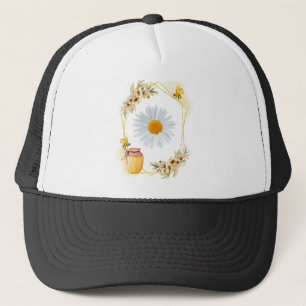 Bijen, bloemen en honingbont trucker pet