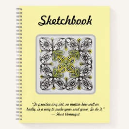 Bijen & Bloemen Handgetekende Doodle Schets Notitieboek