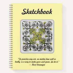 Bijen & Bloemen Handgetekende Doodle Schets Notitieboek