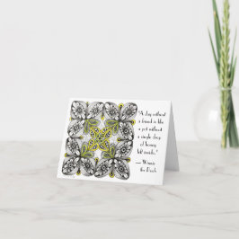 Bijen & Bloemen Handgetekende Doodle Vriendschapsk Kaart