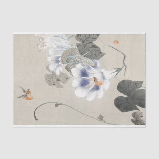  bijen bloemen Japandi ontbindbare hommel Tissuepapier (Voorkant)