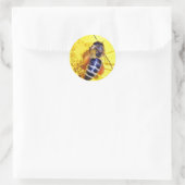 Bijen Bloemen Pollen Ronde Sticker (Tas)