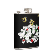 Bijen bloemen witte zwarte kunst door LeahG Heupfles (Rechts)