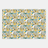 Bijen Bloemen Wrapping Papier Platte Blad Set van  Inpakpapier Vel (Voorkant 3)