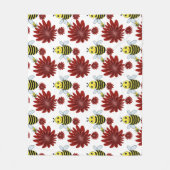 Bijen bloempatroon  fleece deken (Voorkant)