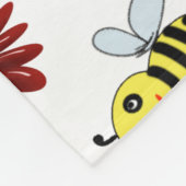 Bijen bloempatroon  fleece deken (Hoek)