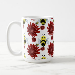 Bijen bloempatroon  koffiemok