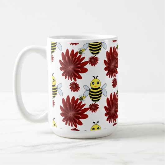 Bijen bloempatroon koffiemok (Links)