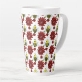Bijen bloempatroon  latte mok (Rechterhoek)