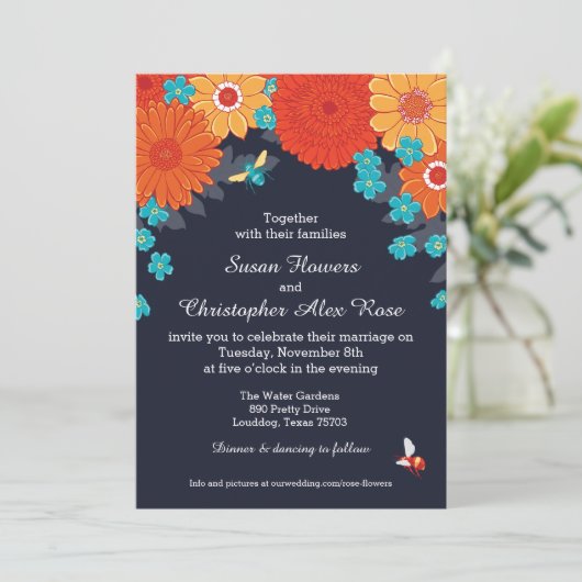 Bijen & Bloesems Uitnodiging (Staand voorkant)