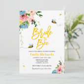 Bijen Bruids Douche Uitnodiging Bloemenbruid om bi (Staand voorkant)