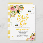 Bijen Bruids Douche Uitnodiging Bloemenbruid om bi (Voorkant / Achterkant)