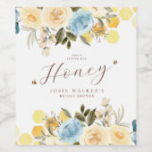 Bijen Bruidsfeest Wijn Etiket (Enkel label)