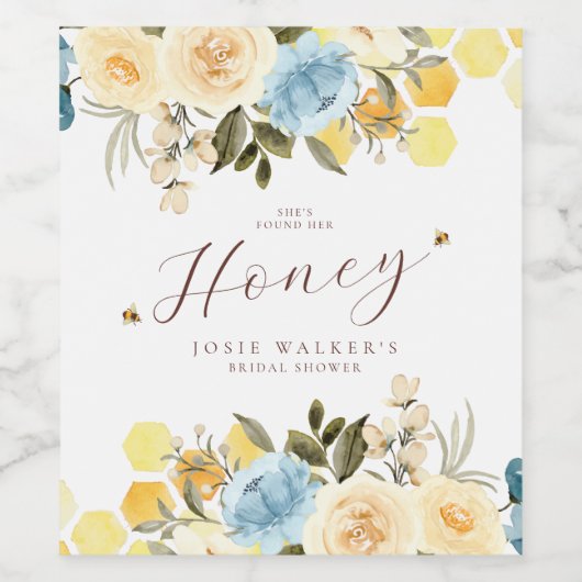 Bijen Bruidsfeest Wijn Etiket (Enkel label)