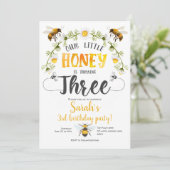 Bijen, Bumble bee, Little Bee, Girl, 3e verjaardag Kaart (Staand voorkant)