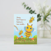 Bijen buzz Happy Birthday Briefkaart (Staand voorkant)