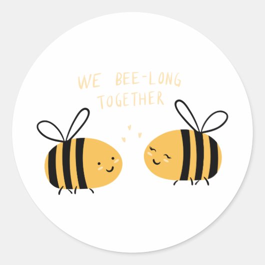 Bijen buzz honing liefde we lang samen zijn ronde sticker (Voorkant)