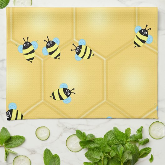 Bijen Buzzing Theedoek (Gevouwen)