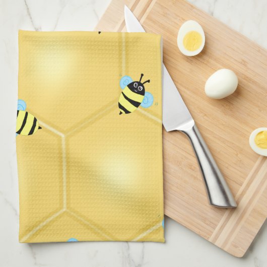 Bijen Buzzing Theedoek (Quarter Fold)