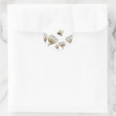 Bijen buzzy hommel met bloemen ronde sticker (Tas)