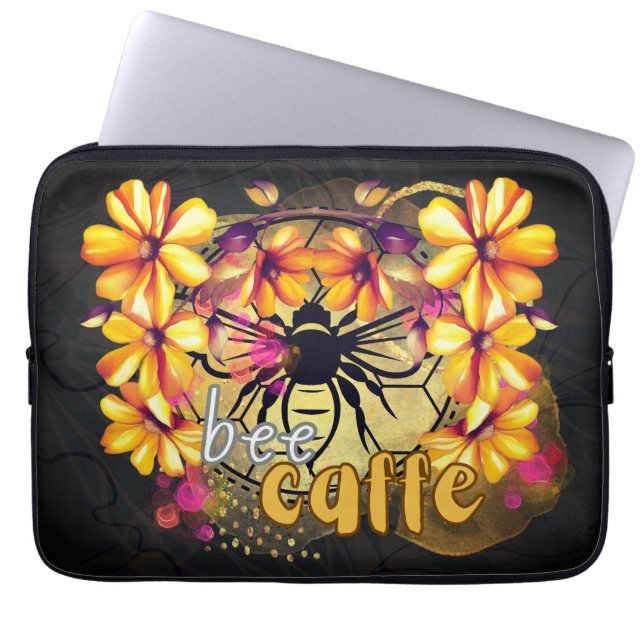 Bijen, cafe laptop sleeve (Voorkant)