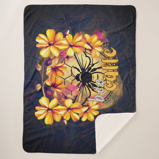 Bijen, cafe sherpa deken (Voorkant)