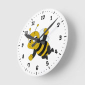  bijen cartoon ronde klok (Hoek)