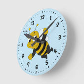 bijen cartoon ronde klok (Hoek)